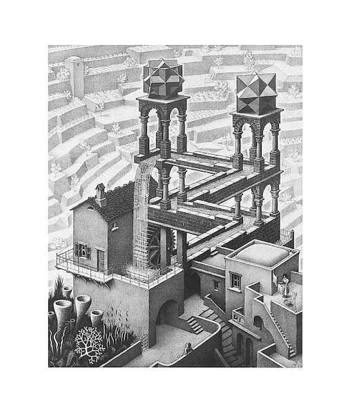 50cm x 70cm Wasserfall von M.C. Escher
