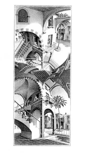 45cm x 79cm Oben und Unten von M.C. Escher