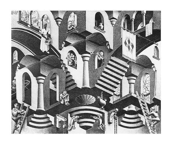 65cm x 55cm Konkav und Konvexe von M.C. Escher