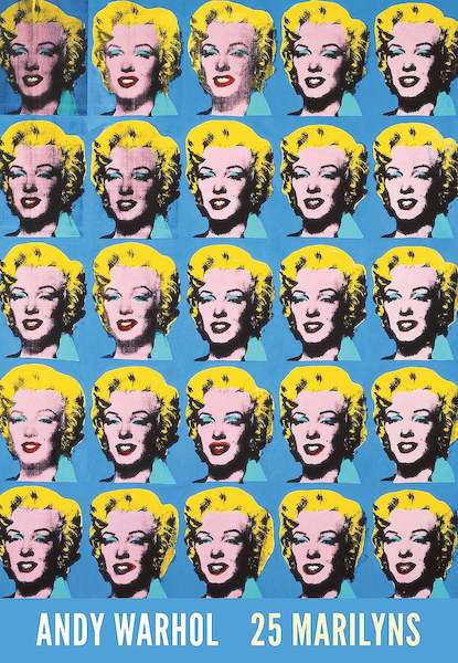 45cm x 65cm 25 Colored Marilyns von Andy Warhol