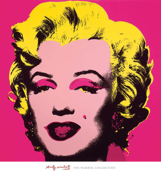 65cm x 70cm Marilyn Monroe, Hot Pink von Andy Warhol