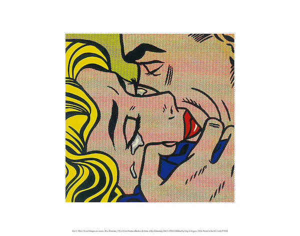 35.5cm x 28cm Kiss V von Roy Lichtenstein