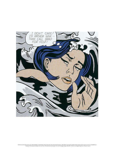 28cm x 35.5cm Drowning Girl small von Roy Lichtenstein