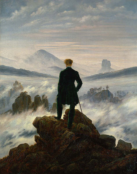 Array Der Wanderer über dem Nebelmeer von Caspar David Friedrich
