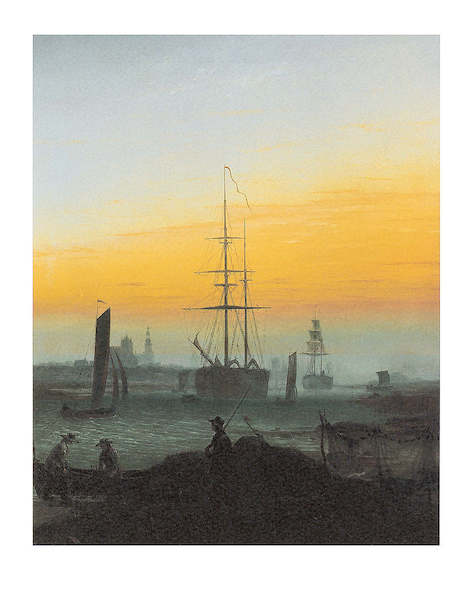 30cm x 40cm Der Greifswalder Hafen von Caspar David Friedrich