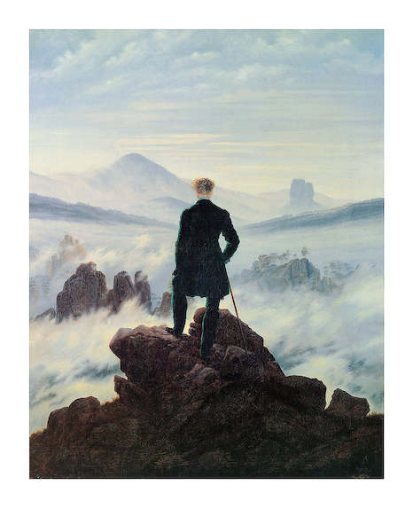 70cm x 90cm Der Wanderer im Nebelmeer von Caspar David Friedrich