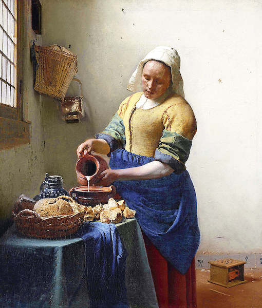Array Dienstmagd mit Milchkrug von Johannes Vermeer