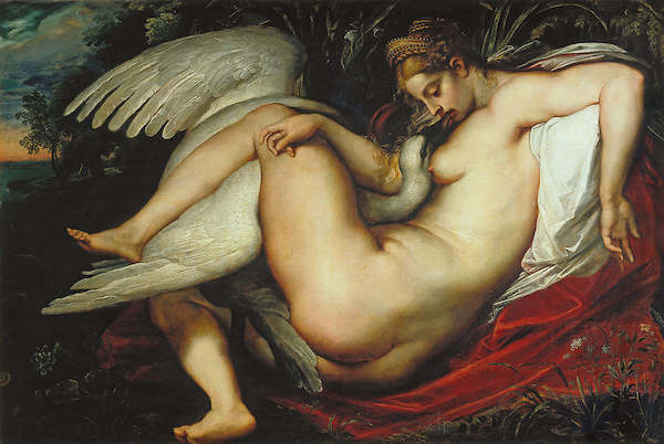 100cm x 67cm Leda mit dem Schwan von Peter Paul Rubens