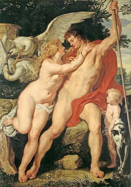 26cm x 38cm Venus und Adonis                 von Peter Paul Rubens