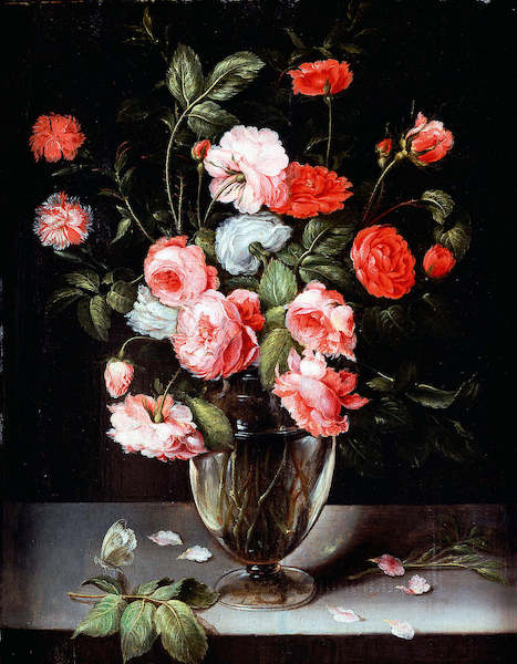 Array Rosen und Nelken in einer Vase   von Ambrosius Brueghel