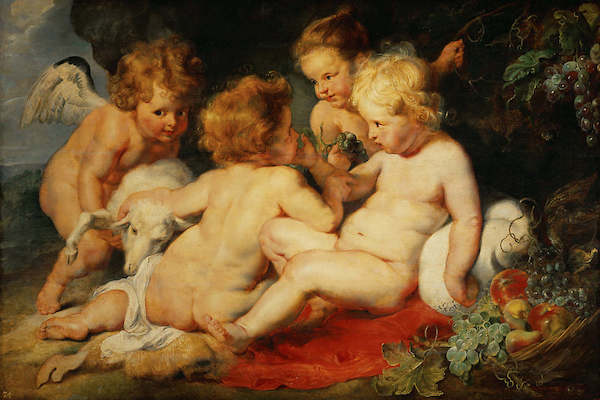 Array Das Christkind mit dem Johannesk von Peter Paul Rubens