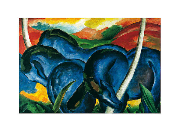 71cm x 56cm Die großen blauen Pferde, FM-523 von Franz            Marc