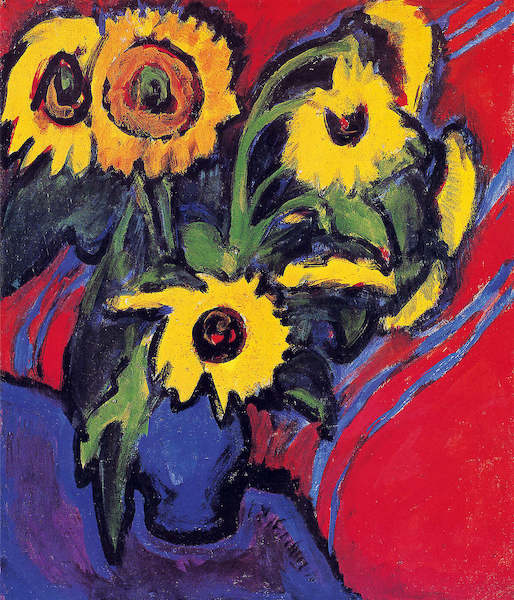 60cm x 70cm Sonnenblumen von Ernst Ludwig Kirchner