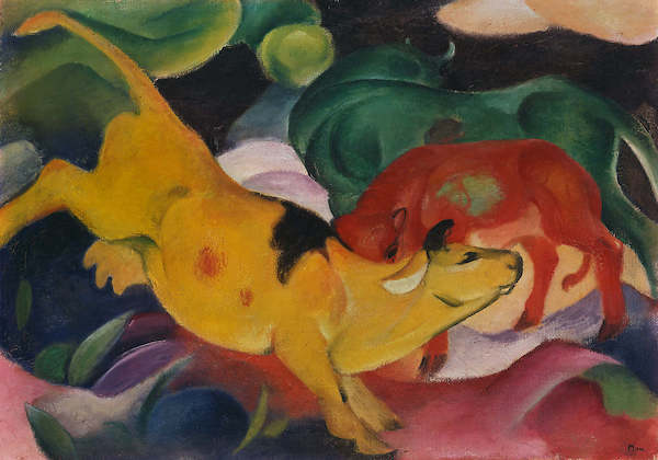 Array Kühe, rot, grün, gelb            von Franz Marc