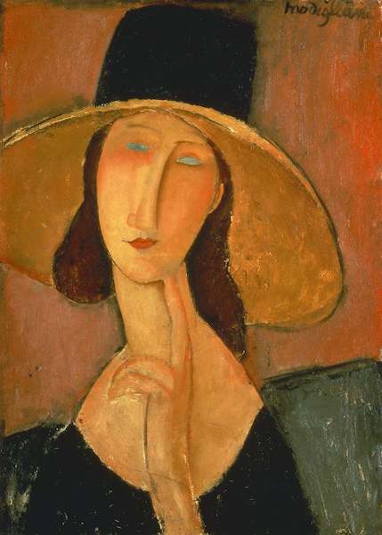 Array Jeanne Hebuterne mit großem Hut  von Amadeo Modigliani