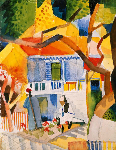 Array Innenhof des Landhauses in St. von August Macke