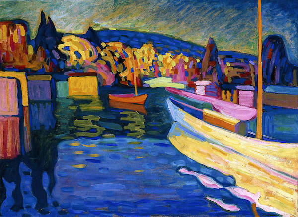 Array Herbstlandschaft mit Booten von Wassily Kandinsky