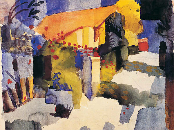 Array Haus im Garten von August Macke