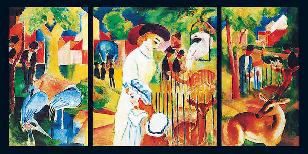 100cm x 50cm Zoologischer Garten von August Macke