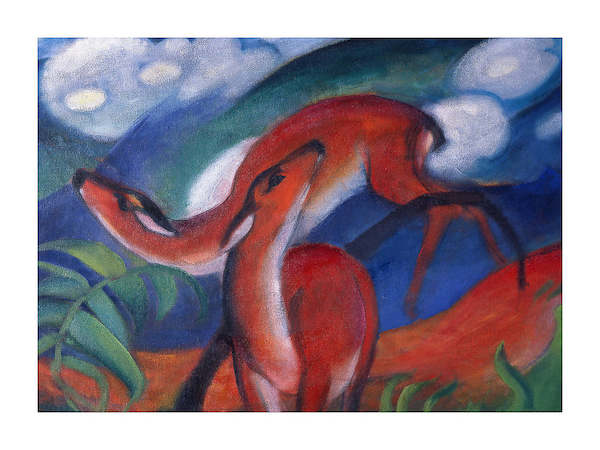 80cm x 60cm The red Deer                     von Franz Marc