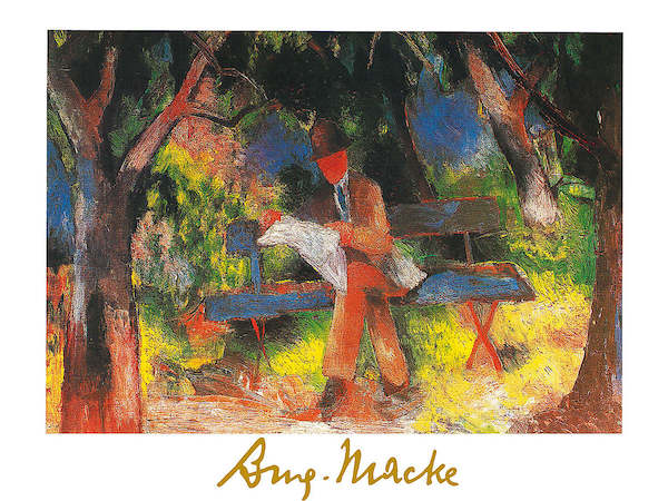 80cm x 60cm Lesender Mann von August Macke