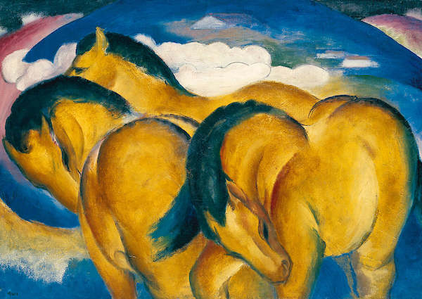 29.7cm x 21cm Die kleinen gelben Pferde        von Franz Marc