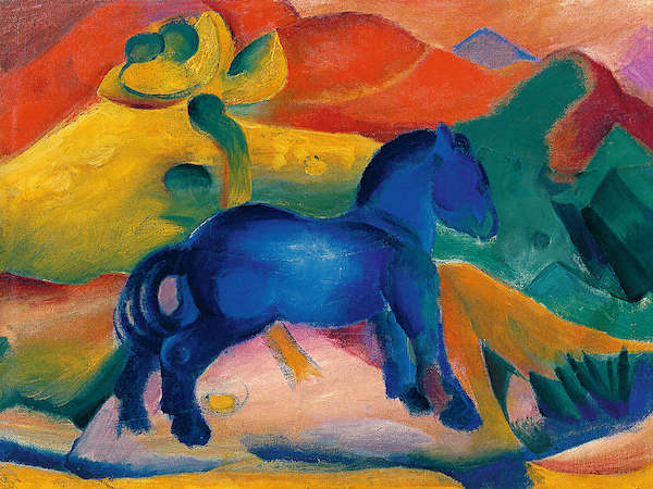 80cm x 60cm Blaues Pferdchen von Franz Marc