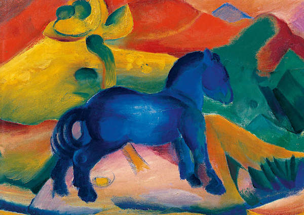 29.7cm x 21cm Blaues Pferdchen von Franz Marc