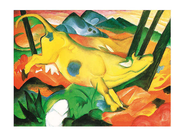 80cm x 60cm Gelbe Kuh von Franz Marc