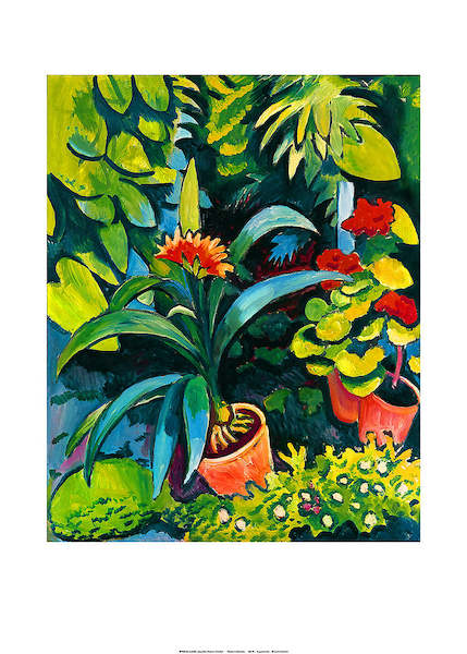 50cm x 70cm Blumen im Garten von August Macke