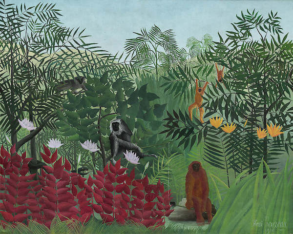 Array Tropenwald mit Affen von Henri Rousseau