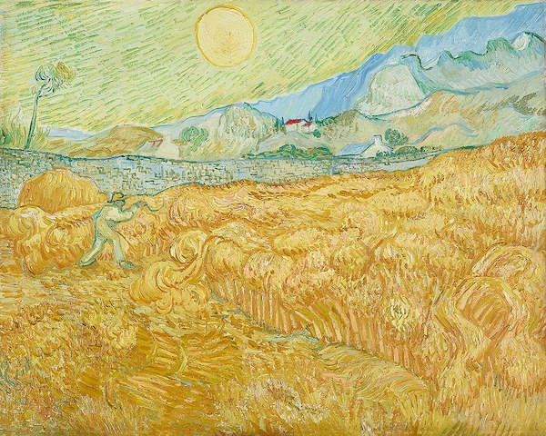 Array Die Ernte (Kornfeld mit Schnitter) von Vincent Van Gogh