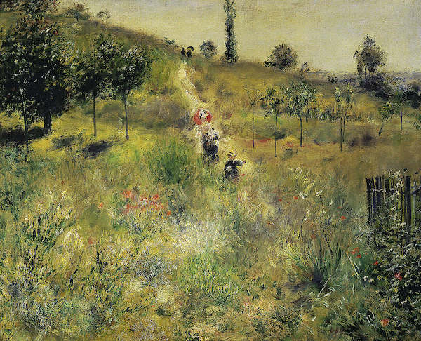 Array Ansteigender Weg im Grünen von Pierre Auguste Renoir