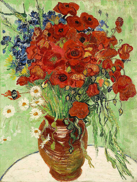 Array Vase mit Margeriten und Mohnblumen von Vincent Van Gogh