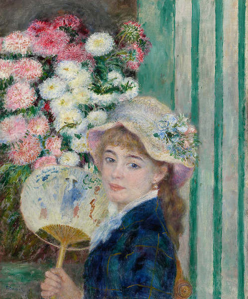 Array Frau mit einem Fächer von Pierre Auguste Renoir