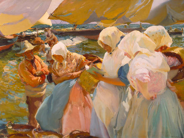 Array Fischerfrauen am Strand von Joaquin Sorolla