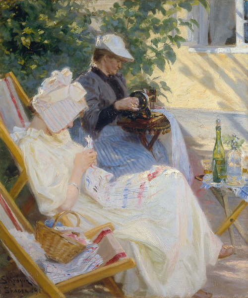 50cm x 60cm Zwei Frauen im Garten von Peter Severin Kroyer