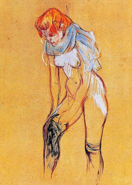 Array Femme, qui tire son bas          von Henri de Toulouse-Lautrec