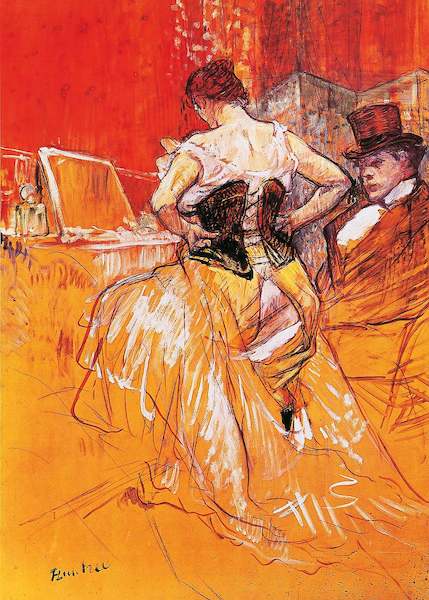 Array Femme, mettant son corset        von Henri de Toulouse-Lautrec