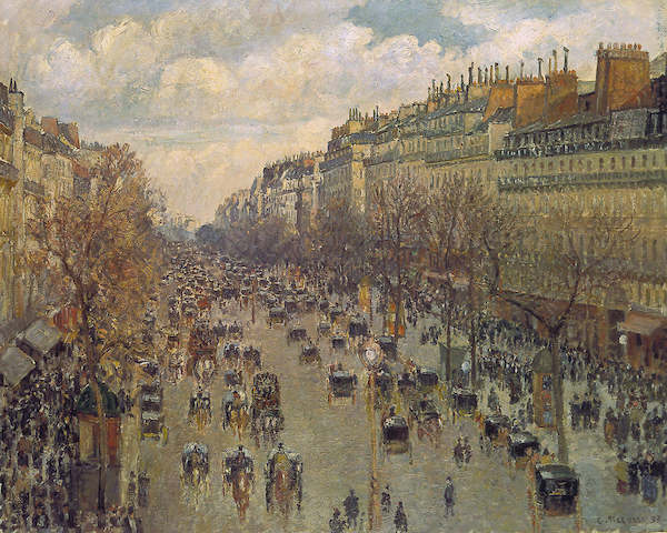 Array Der Boulevard Montmatre in Paris von Camille Pissarro