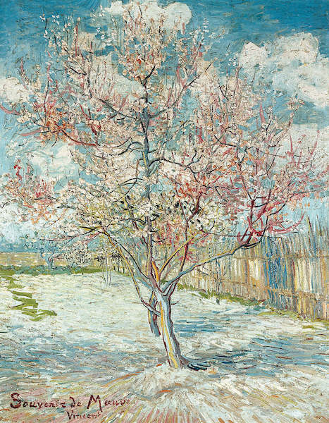 Array Blühende Pfirsichbäume von Vincent Van Gogh