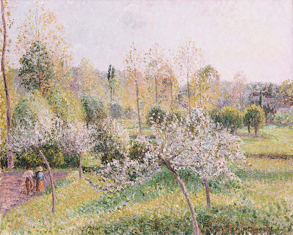 Array Blühende Apfelbäume in Eragny    von Camille Pissarro