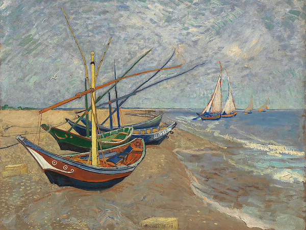 80cm x 60cm Barche sulla spiaggia            von Vincent Van Gogh