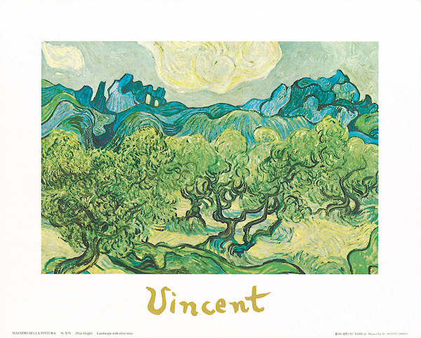 30cm x 24cm Landscapes with olive trees von Vincent Van Gogh