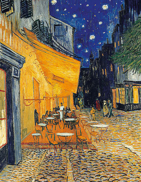 70cm x 90cm Café-Terrasse am Abend von Vincent Van Gogh