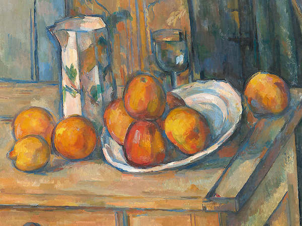 80cm x 60cm Bricco, bicchiere e piato von Paul Cézanne