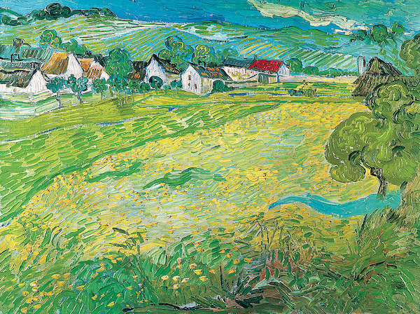 80cm x 60cm Sonnige Wiese bei Auvers, 1890 von Vincent Van Gogh