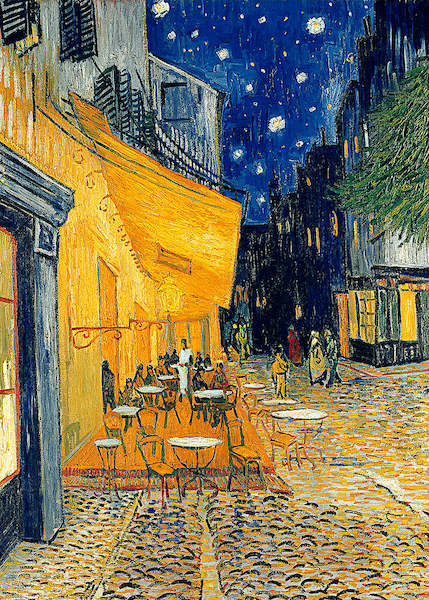 50cm x 70cm Pavement Café at Night von Vincent Van Gogh