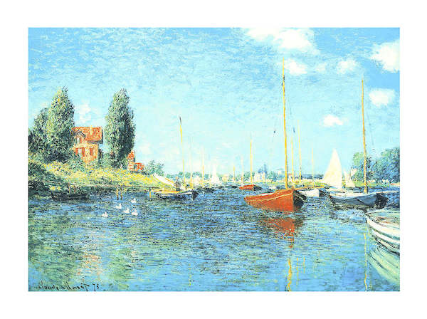 80cm x 60cm Red Boats von Claude Monet