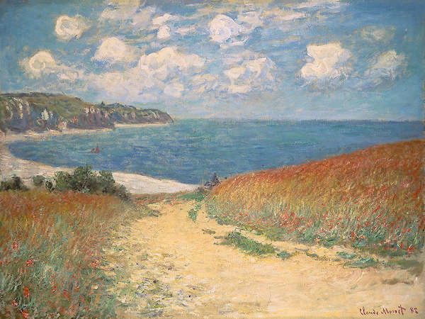 80cm x 60cm Meadow Road to Pourville, 1882 von Claude Monet